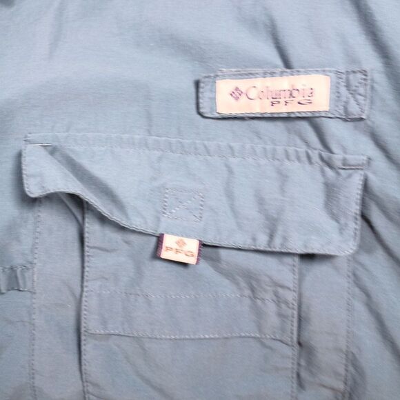 Columbia PFG Blue Omni-Shade Fishing Shirt Men’s XXL – Tactel Nylon Vented SS - Picture 5 of 14
